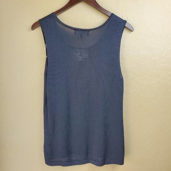 Jones Wear Dark Blue Sleeveless Tank Top Shell - Picture 4 of 8